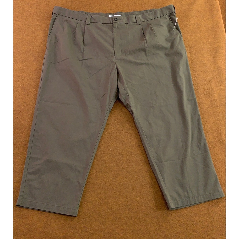 Amazon Essentials Mens 56x28 Dark Brown Classic Fit Pleated Chino Pants NWT